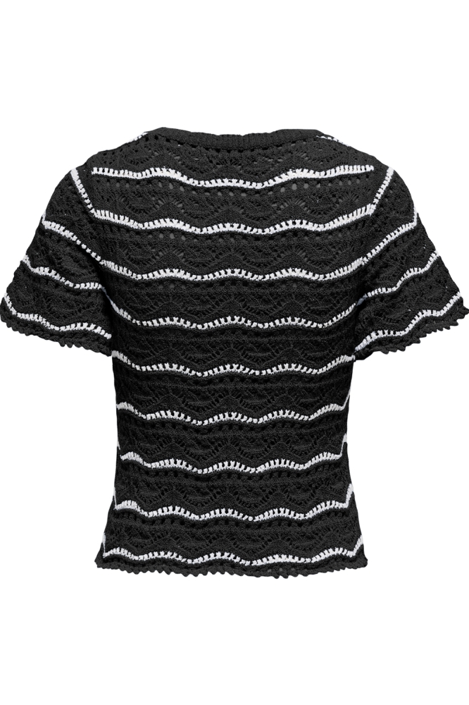 ONLANNASOFIA LIFE SS STRIPE O-NECK 15318123 BLACK/CLOUD DANCER